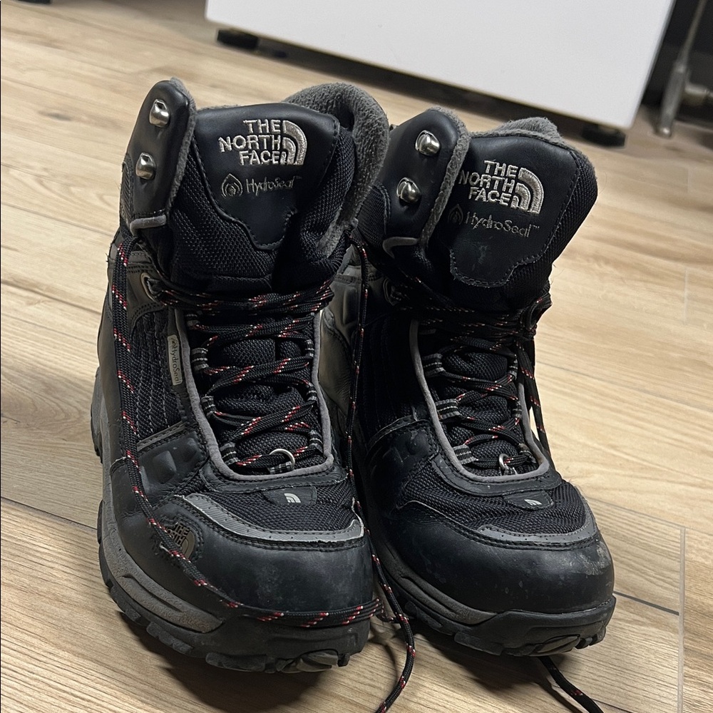 The North Face Black Boots with Red Stitching